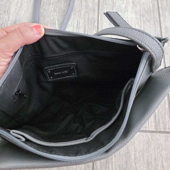 Nine West women's Gray Crossbody Bag with Front Zipper Detail - Picture 6 of 10
